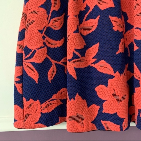 HD in Paris Blushed Blooms Blue/Pink Floral Fit & Flare Jacquard Dress Size L - Picture 8 of 15